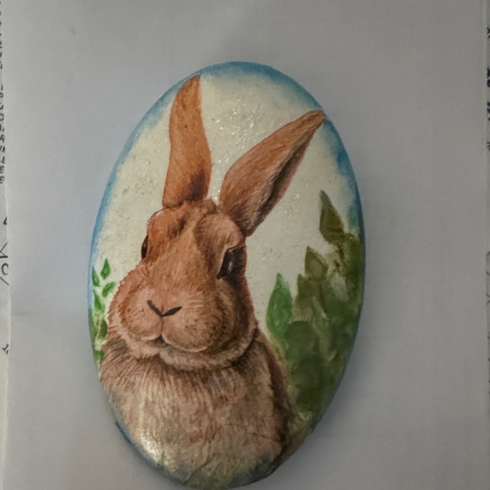 Decoupage Rabbit Paperweight